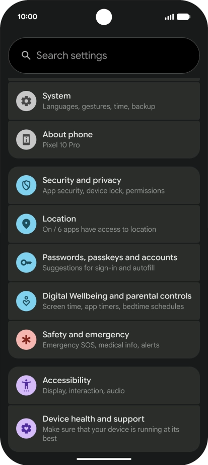 Press Accessibility.