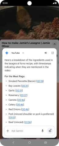 The answer from Gemini to your question is displayed.