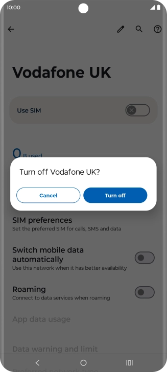 If you turn off use of the price plan, press Turn off.