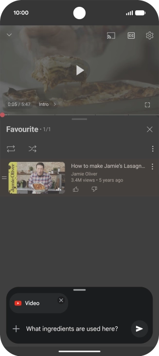 Follow the instructions on the screen to type or speak the required question for the video.