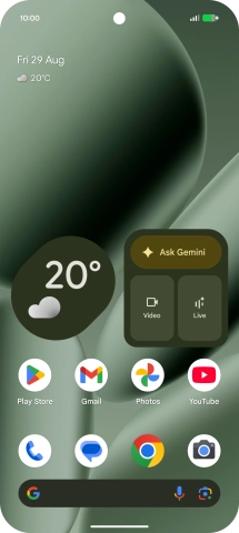 The battery charging icon shows that the battery is charging.