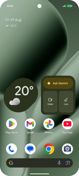 The battery charging icon shows that the battery is charging.