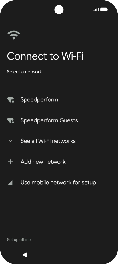 Press the required Wi-Fi network.