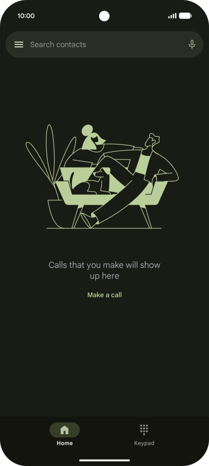 Press the keypad icon.