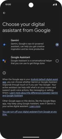 Press the required voice control assistant.