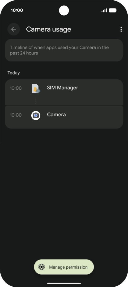 The total app activity for the selected phone function is displayed.