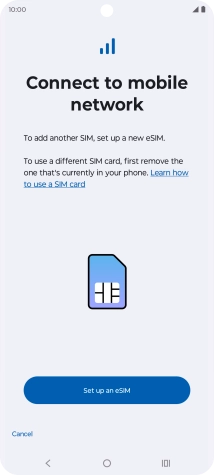 Press Set up an eSIM.