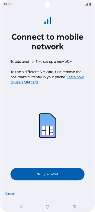 Press Set up an eSIM.