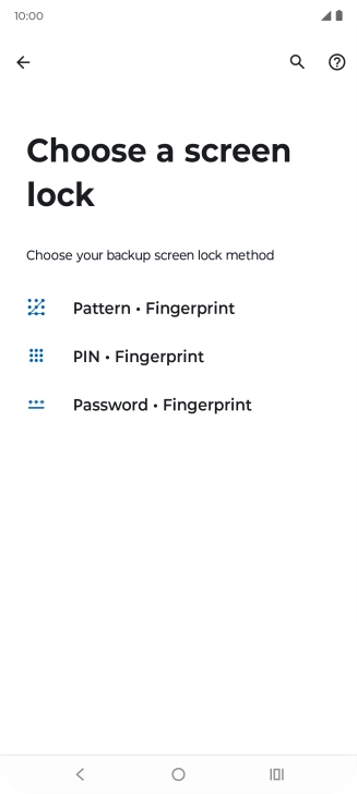 Press the required phone lock code.