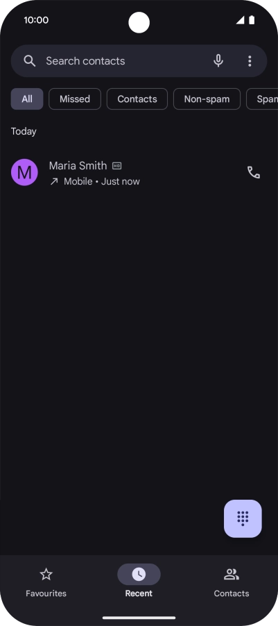 Press and hold the required number.