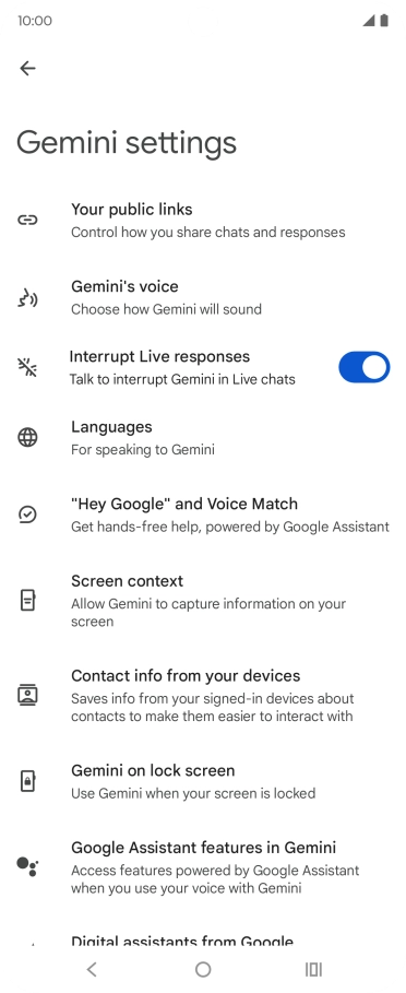 Follow the instructions on the screen to select the required settings.