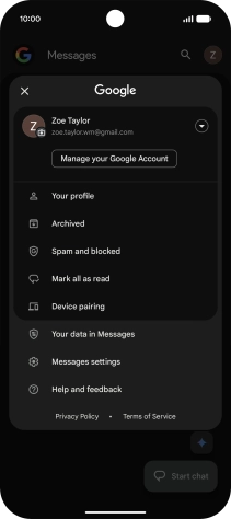 Press Messages settings.
