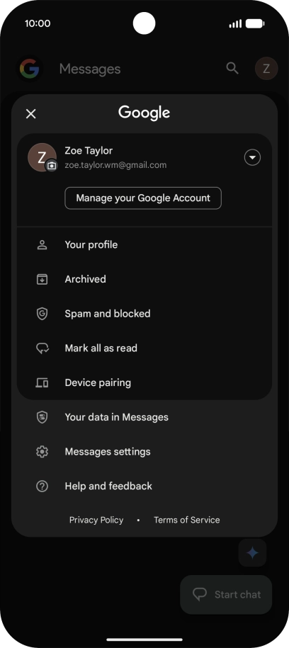 Press Messages settings.