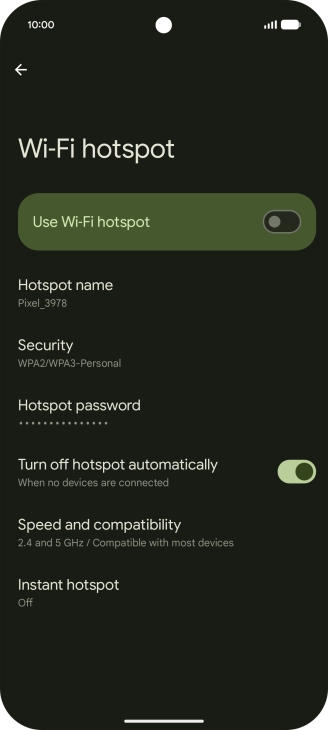 Press Hotspot name.