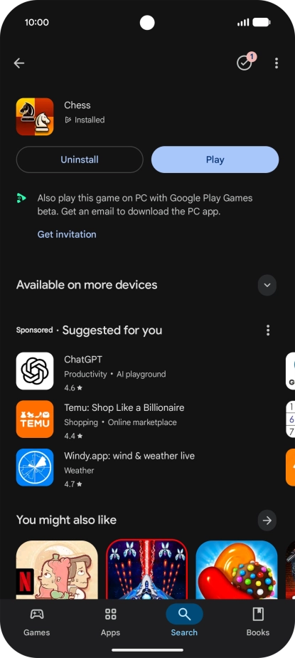 Slide your finger upwards starting from the bottom of the screen to return to the home screen.