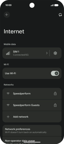 Press the required Wi-Fi network.