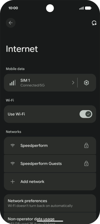 Press the required Wi-Fi network.