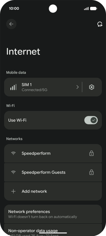 Press the required Wi-Fi network.