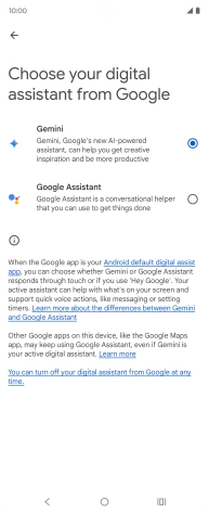 Press the required voice control assistant.