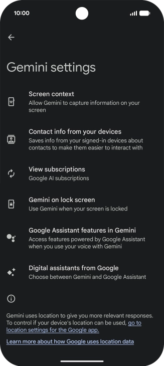 Press Digital assistants from Google.
