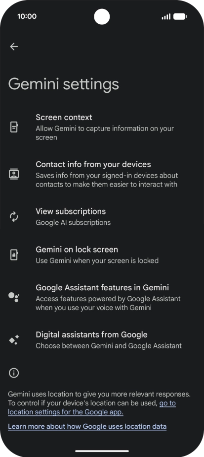 Press Digital assistants from Google.
