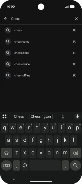Key in the name or subject of the required app and press the search icon.