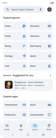 Press the search field.