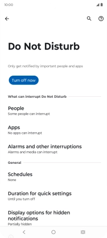 Press Turn off now to turn off the function.