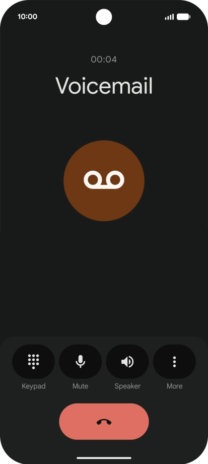 Press the end call icon.