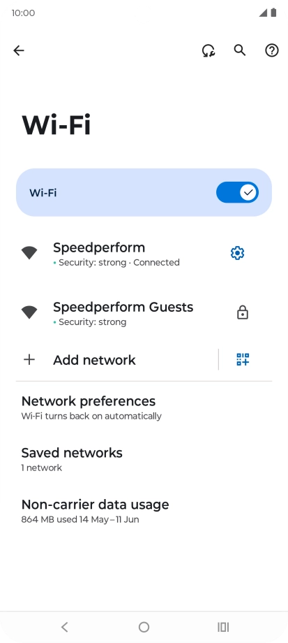Press the settings icon next to the Wi-Fi network you're connected to.