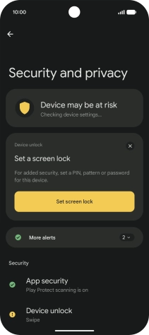Press Device unlock.