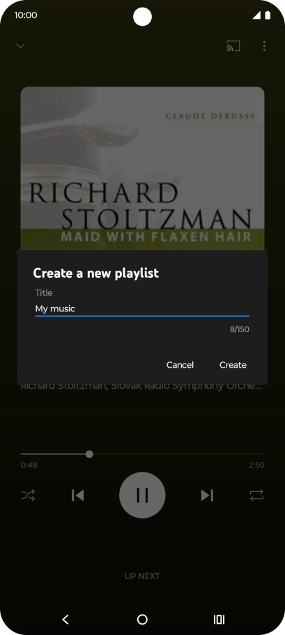 Key in a name for the playlist and press Create.