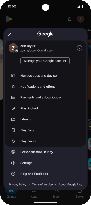 Press Manage apps and device.