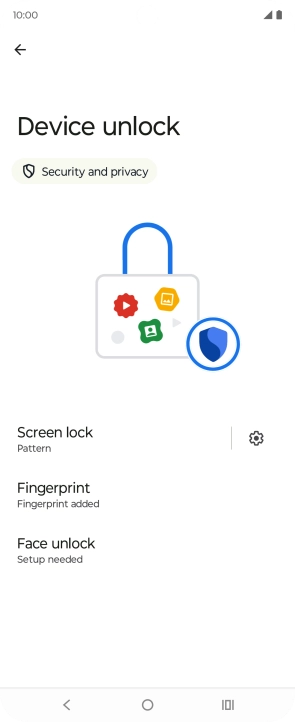 Press Screen lock and key in the additional phone lock code you created earlier.