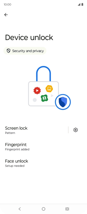 Press Screen lock and key in the additional phone lock code you created earlier.