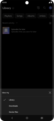 Press the required category and go to the required audio file.