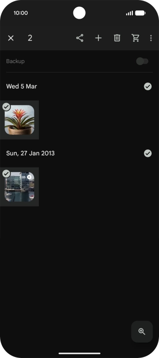 Press the share icon.