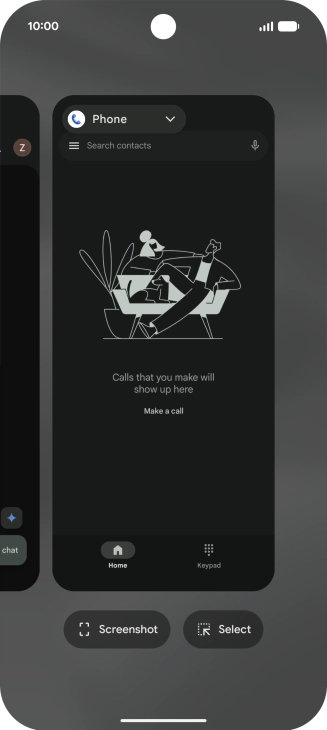 To end one running application, slide your finger upwards on the required application.