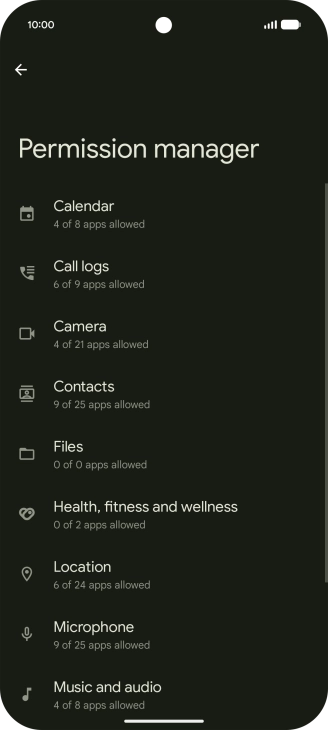 Press the required phone function.
