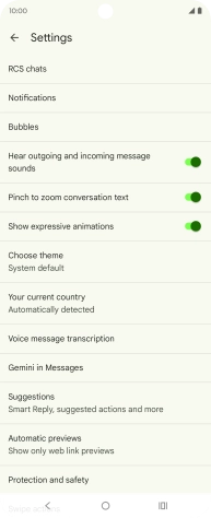 Press Gemini in Messages.
