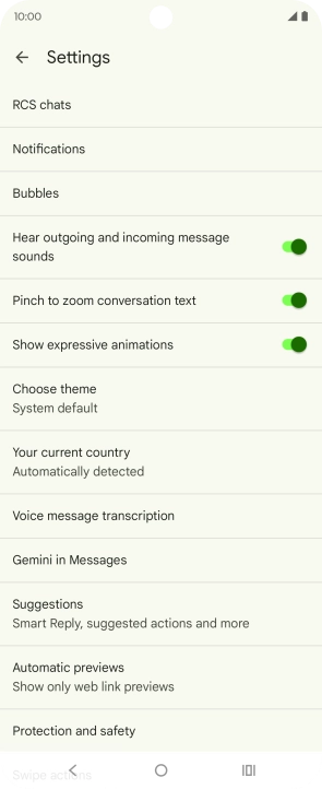 Press Gemini in Messages.