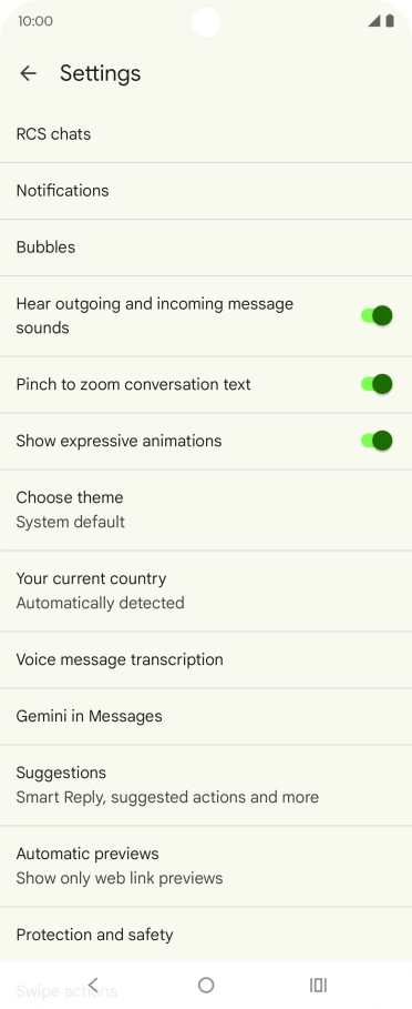 Press Gemini in Messages.