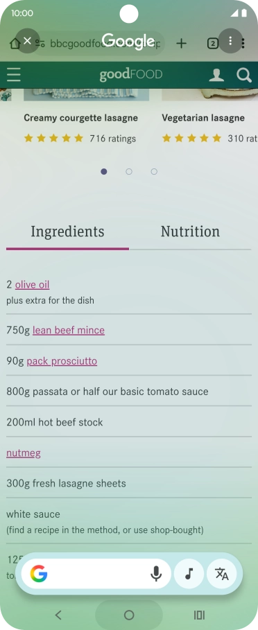 Press the translation icon.