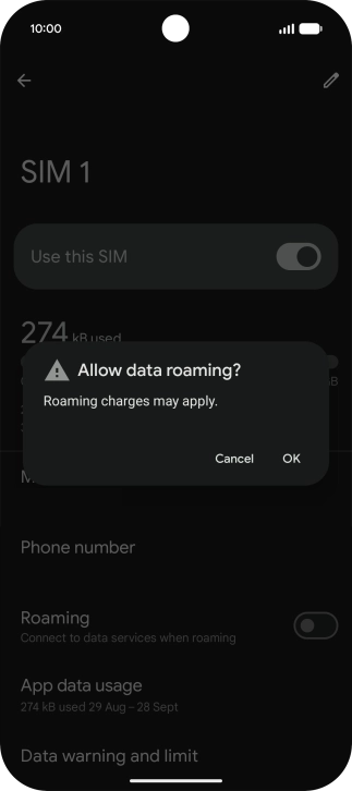 If you turn on the function, press OK.