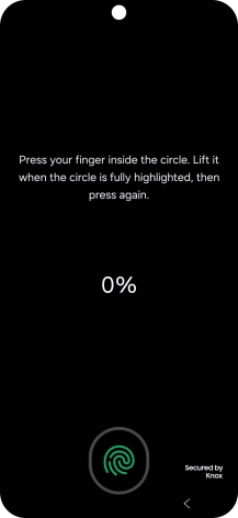 Follow the instructions on the screen to create the phone lock code using your fingerprint.