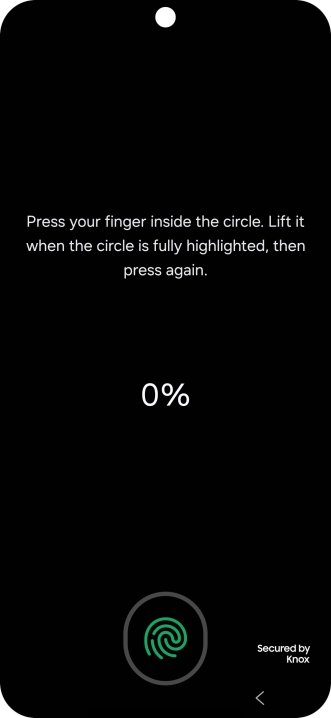 Follow the instructions on the screen to create the phone lock code using your fingerprint.