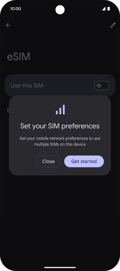 If you turn on use of the price plan, press Get started and follow the instructions on the screen.