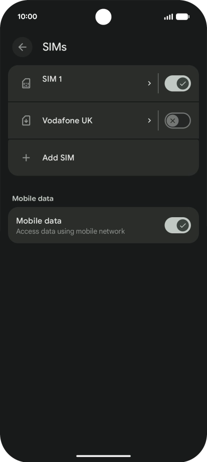 Press the required eSIM.