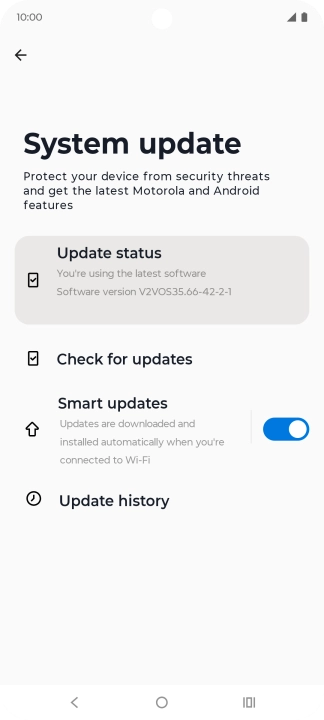 Press Check for updates. If a new software version is available, it's displayed. Follow the instructions on the screen to update the phone software.