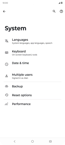 Press Reset options.
